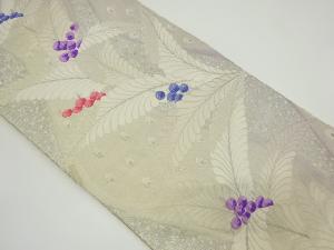 アンティーク　草葉模様織り出し袋帯（材料）